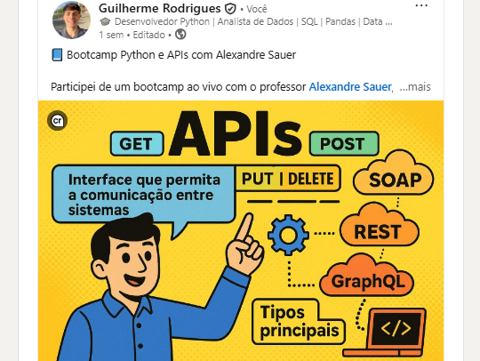 Capa do Post: 📘 Aprendizados no Bootcamp de APIs em Python
