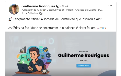Capa do Post: 🚀 Lançamento Oficial: A Jornada por Trás da APE